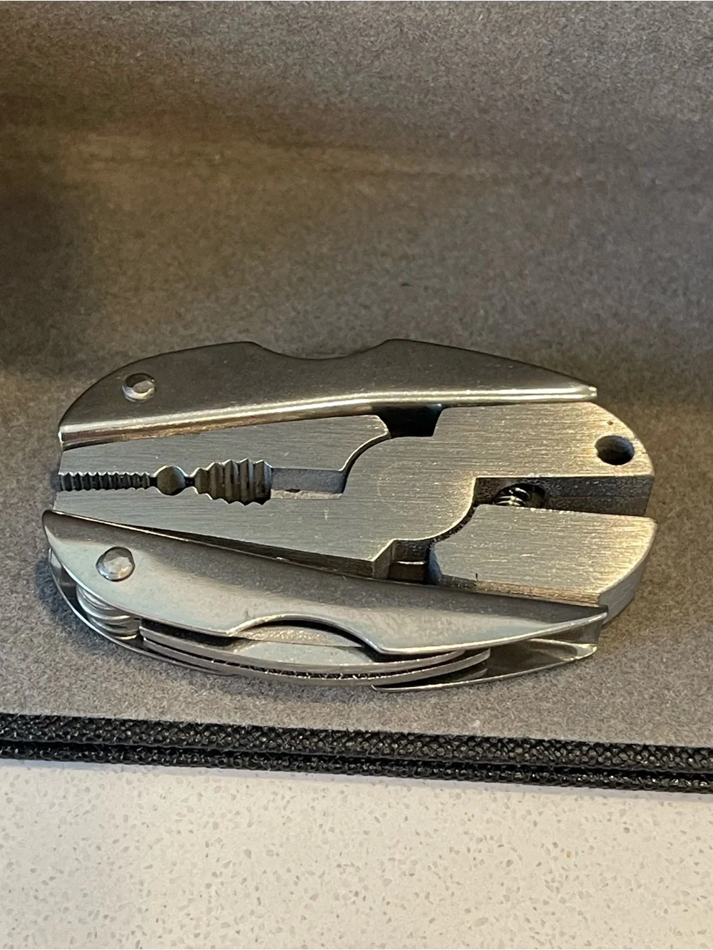 Stainless Steel Multi-Tool with Black Nylon Pouch - Men Grooming